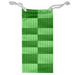 Wool Ribbed Texture Green Shades Jewelry Bag