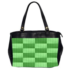 Wool Ribbed Texture Green Shades Office Handbags (2 Sides) 