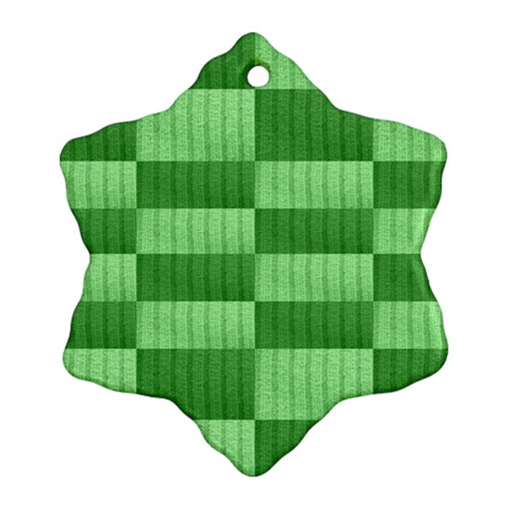 Wool Ribbed Texture Green Shades Ornament (Snowflake)