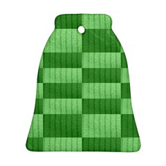 Wool Ribbed Texture Green Shades Bell Ornament (Two Sides)