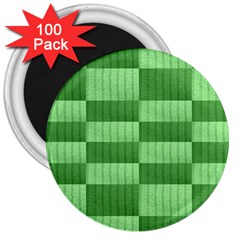 Wool Ribbed Texture Green Shades 3  Magnets (100 Pack) by Celenk