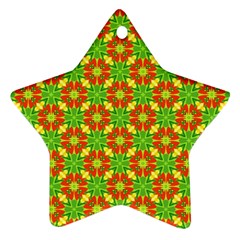 Pattern Texture Christmas Colors Star Ornament (Two Sides)