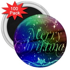 Christmas Greeting Card Frame 3  Magnets (100 Pack) by Celenk