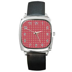 Christmas Wrapping Paper Square Metal Watch by Celenk