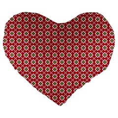 Christmas Wrapping Paper Large 19  Premium Heart Shape Cushions by Celenk