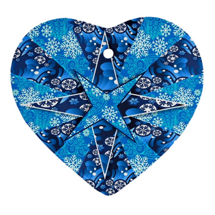 Christmas Background Wallpaper Heart Ornament (Two Sides)