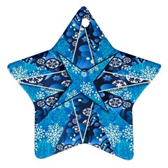 Christmas Background Wallpaper Star Ornament (two Sides) by Celenk