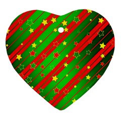 Star Sky Graphic Night Background Heart Ornament (two Sides)