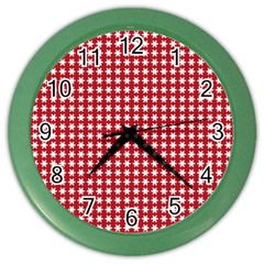 Christmas Paper Wrapping Paper Color Wall Clocks by Celenk