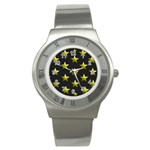 Stars Backgrounds Patterns Shapes Stainless Steel Watch Front