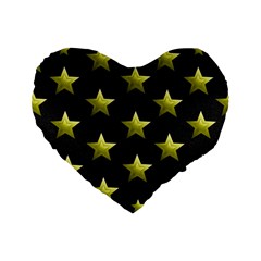 Stars Backgrounds Patterns Shapes Standard 16  Premium Flano Heart Shape Cushions by Celenk