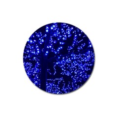 Lights Blue Tree Night Glow Magnet 3  (round) by Celenk