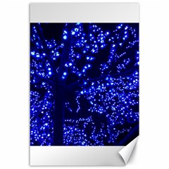 Lights Blue Tree Night Glow Canvas 24  X 36  by Celenk