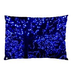 Lights Blue Tree Night Glow Pillow Case (two Sides) by Celenk