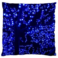 Lights Blue Tree Night Glow Large Cushion Case (two Sides)