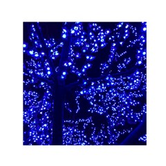 Lights Blue Tree Night Glow Small Satin Scarf (square) by Celenk