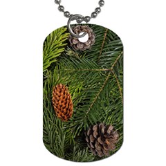 Branch Christmas Cone Evergreen Dog Tag (one Side)