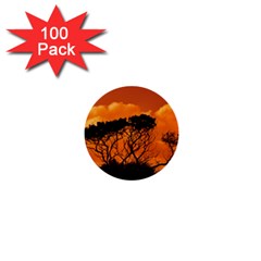Trees Branches Sunset Sky Clouds 1  Mini Buttons (100 Pack) 
