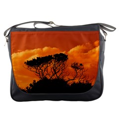 Trees Branches Sunset Sky Clouds Messenger Bags by Celenk