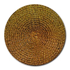 Background Gold Pattern Structure Round Mousepads by Celenk