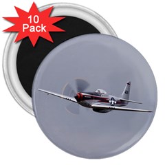 P-51 Mustang Flying 3  Magnets (10 Pack)  by Ucco