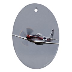 P-51 Mustang Flying Oval Ornament (two Sides) by Ucco