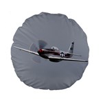 P-51 Mustang flying Standard 15  Premium Round Cushions Back