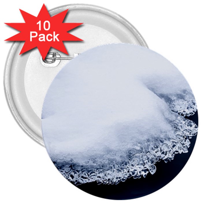 Ice, Snow And Moving Water 3  Buttons (10 pack) 