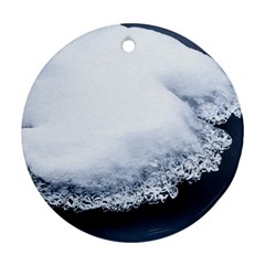 Ice, Snow And Moving Water Round Ornament (two Sides) by Ucco