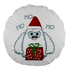 Yeti Xmas Large 18  Premium Round Cushions by Valentinaart