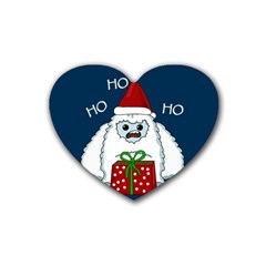 Yeti Xmas Rubber Coaster (heart)  by Valentinaart