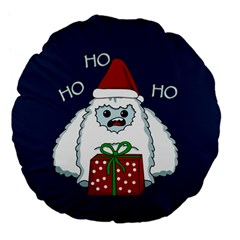 Yeti Xmas Large 18  Premium Flano Round Cushions by Valentinaart