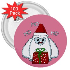 Yeti Xmas 3  Buttons (100 Pack)  by Valentinaart