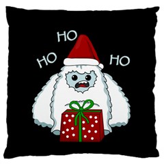 Yeti Xmas Large Cushion Case (one Side) by Valentinaart