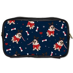 Pug Xmas Pattern Toiletries Bags 2-side by Valentinaart