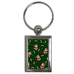 Pug Xmas Pattern Key Chains (rectangle)  by Valentinaart