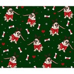 Pug Xmas Pattern Deluxe Canvas 14  x 11  14  x 11  x 1.5  Stretched Canvas