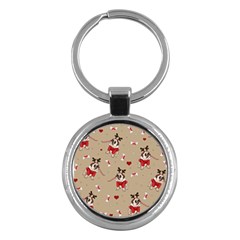 Pug Xmas Pattern Key Chains (round) 