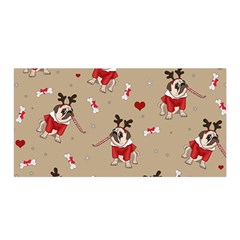 Pug Xmas Pattern Satin Wrap by Valentinaart