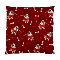 Pug Xmas Pattern Standard Cushion Case (one Side) by Valentinaart