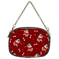 Pug Xmas Pattern Chain Purses (Two Sides) 