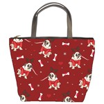 Pug Xmas Pattern Bucket Bags Front