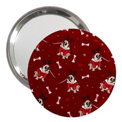 Pug Xmas Pattern 3  Handbag Mirrors