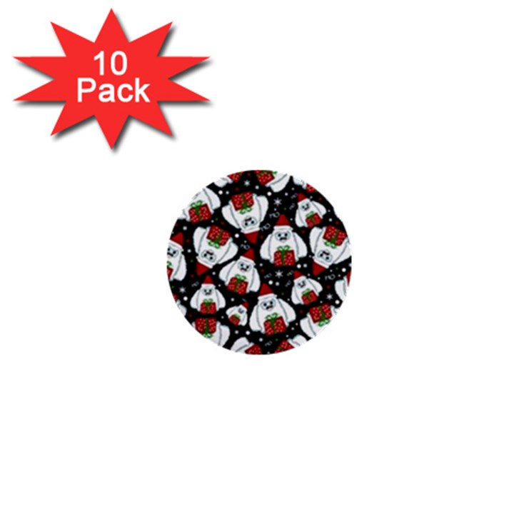 Yeti Xmas pattern 1  Mini Buttons (10 pack) 