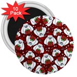 Yeti Xmas pattern 3  Magnets (10 pack)  Front