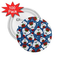 Yeti Xmas Pattern 2 25  Buttons (100 Pack)  by Valentinaart