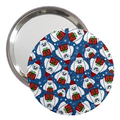 Yeti Xmas Pattern 3  Handbag Mirrors by Valentinaart