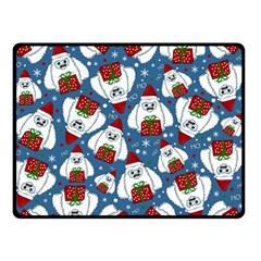 Yeti Xmas Pattern Double Sided Fleece Blanket (small) 