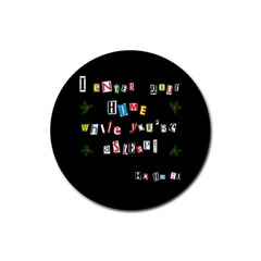 Santa s Note Rubber Round Coaster (4 Pack)  by Valentinaart