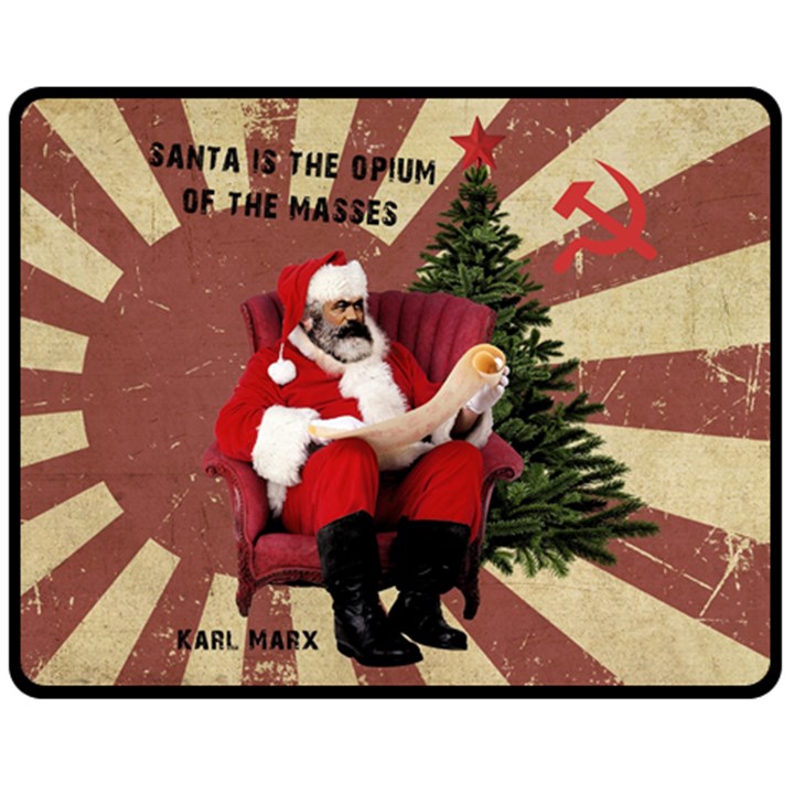 Karl Marx Santa  Double Sided Fleece Blanket (Medium) 